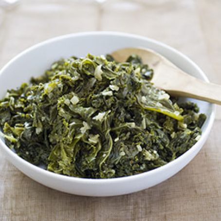 Quick Cooked Greens with Garlic and Red Pepper Flakes