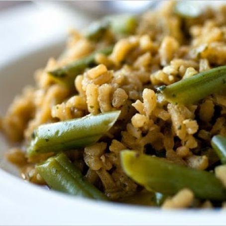 RISOTTO w/GREEN BEANS & PESTO