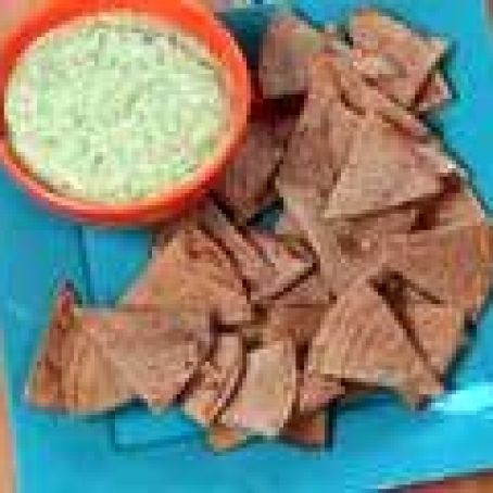 White Bean and Cilantro Dip with Toasted Pita Chips