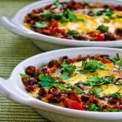 Mexican Baked Eggs with Black Beans, Tomatoes, Green Chiles, and Cilantro