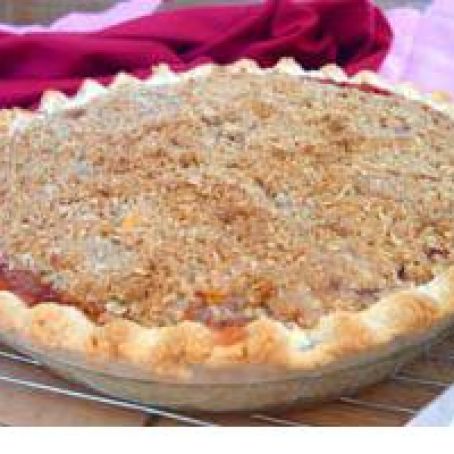 Raspberry Peach Pie with Streusel Top