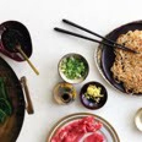 Beef and Snow Peas with Panfried Noodles