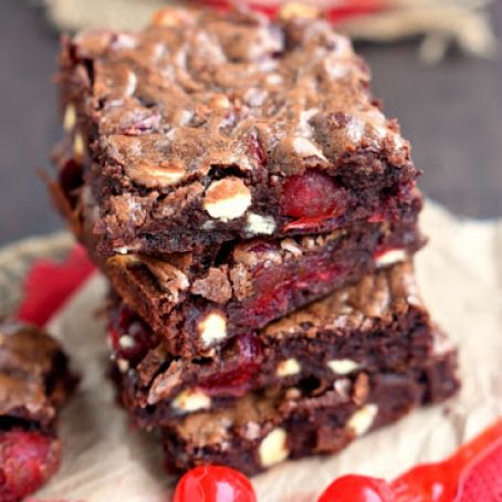 Triple Chocolate Cherry Brownies