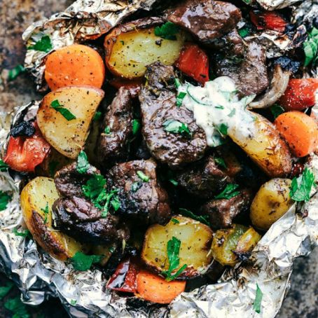 Butter Garlic Herb Steak Foil Packets