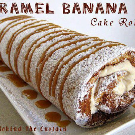 Caramel Banana Cake Roll