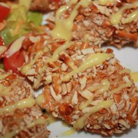 Honey Mustard Chicken with Pretzel Crust