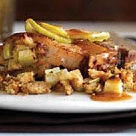 Glazed Stuffed Pork Chops