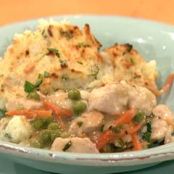 Fake Chicken and Garlic-Herb Potato Shepherd's Pie