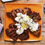 Grilled Steak with Blue Cheese Sauce
