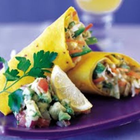 Artichoke Wraps with Three-Veggie Slaw