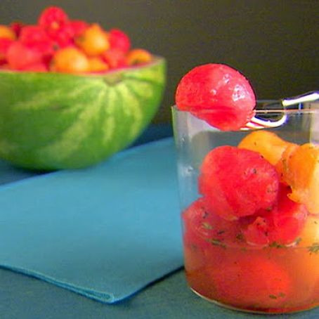 Watermelon and Cantaloupe Salad with Mint Vinaigrette