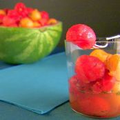 Watermelon and Cantaloupe Salad with Mint Vinaigrette