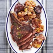 Seared Rib-Eye Steak with Smashed Potatoes