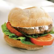 Bloody Mary Burgers with Horseradish Dressing