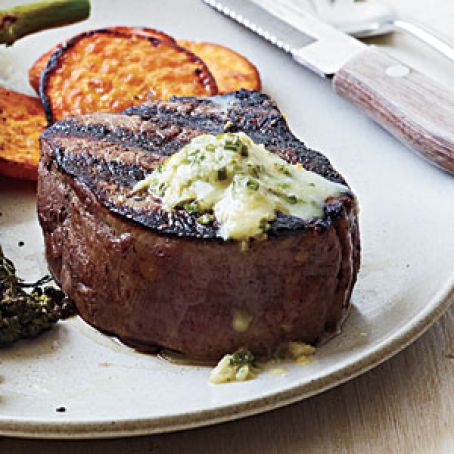 Pan Seared Steak with Chive-Horseradish Butter