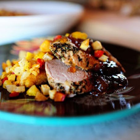 Herb Roated Pork Tenderloin with Preserves