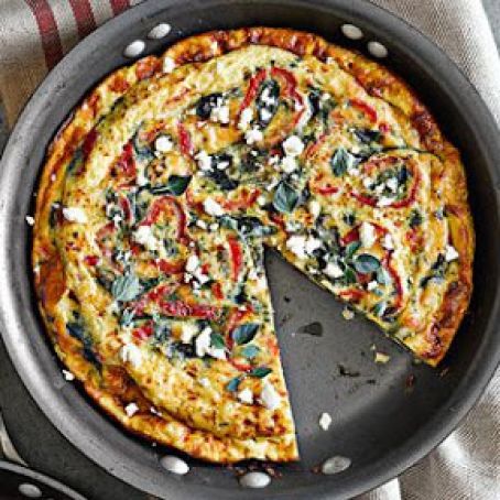Spinach, Red Pepper & Feta Frittata