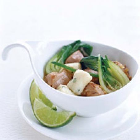 Thai Chicken Stew with Potato-Chive Dumplings
