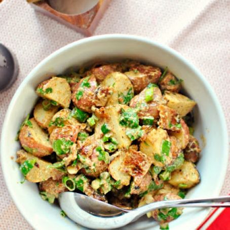 Grilled Potato Salad with Bacon + Bacon-Dijon Vinaigrette
