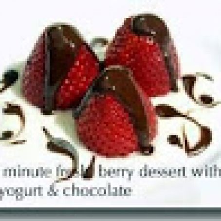 Fresh berries with chocolate and yogurt