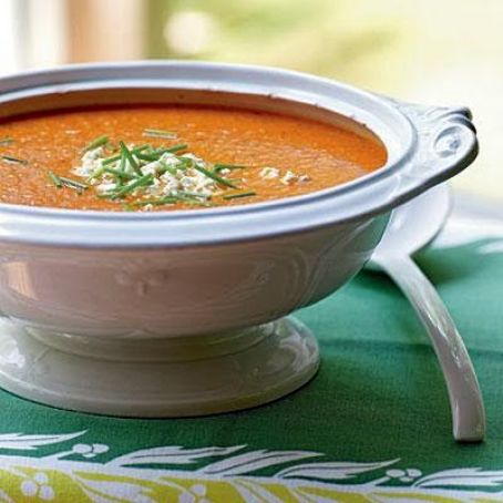 Roasted Corn Pepper Tomato Chowder