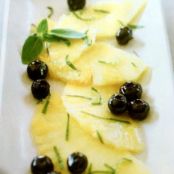 Pineapple Carpaccio with Thai Basil and Blueberries