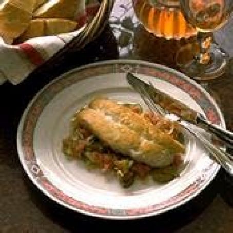 CRISPY FILLET OF STRIPED BASS w/PIPERADE