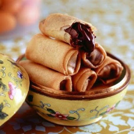 Chocolate Kumquat Spring Rolls
