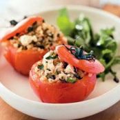Brown Rice, Feta & Mint Stuffed Tomatoes
