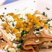 CREPAS DE POLLO CON CHAMPIÑONES Y ELOTE