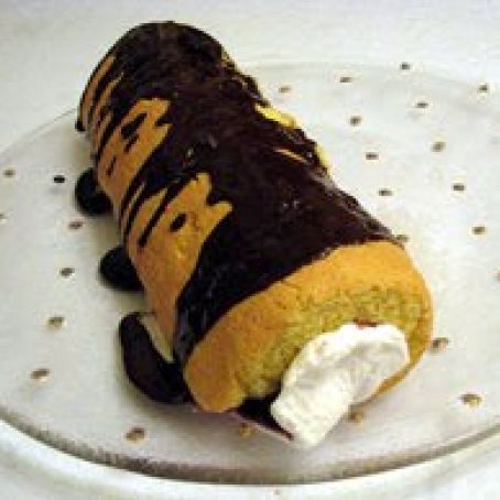 Brazo de Gitano (Gypsy's Arm) Cake Covered in Chocolate