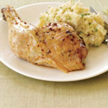 Lemon Garlic Chicken with Potato Smash