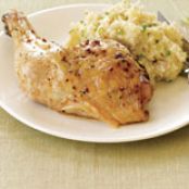 Lemon Garlic Chicken with Potato Smash