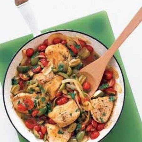 Golden Chicken With Tomatoes and Olives