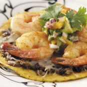 Shrimp Tostadas with Avocado Salsa