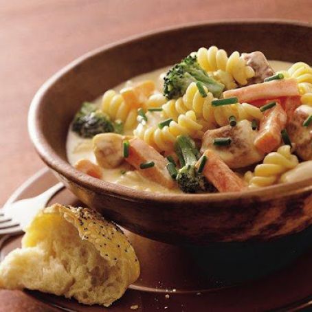 Cheesy Chicken-Pasta Stew