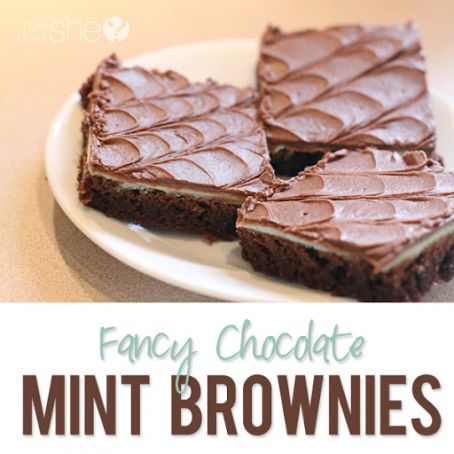 Fancy Frosted Mint Brownies