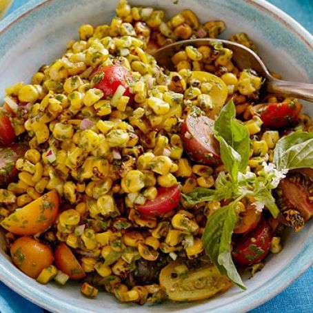 Charred Corn Salad with Basil Vinaigrette