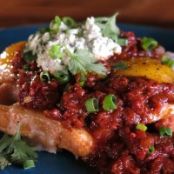 Cornbread Waffles with Ranch-Style Eggs and Cilantro Crema