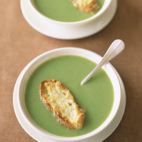 Broccoli Soup with Cheddar Toasts Recipe | Martha Stewart
