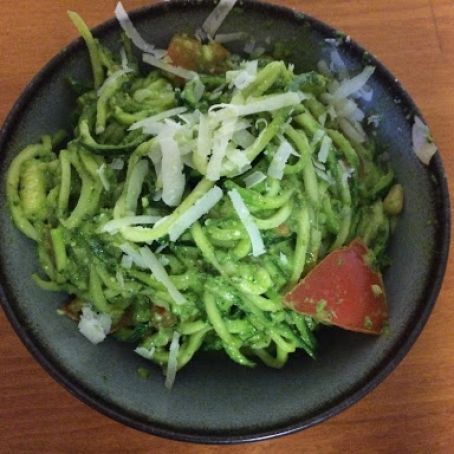 Zucchini Noodles with Kale Pesto