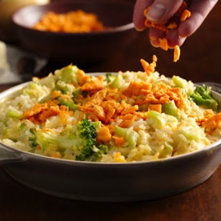 Creamy Cheese Broccoli Rice Bake