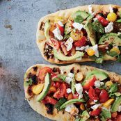 Avocado, Feta and Cherry Tomato Salsa Flatbreads