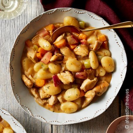 One-Pan Chicken  & “Dumplings” with Carrots & Thyme