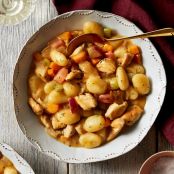 One-Pan Chicken  & “Dumplings” with Carrots & Thyme