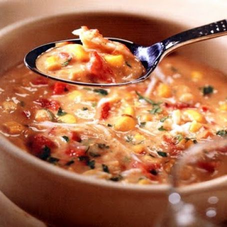 Southwestern Corn and Roasted Red Pepper Soup