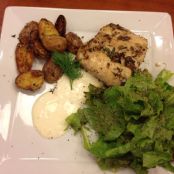 Striped Bass and Preserved Lemon Dressing with Grilled Carrots