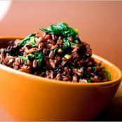 RED & BLACK RICE w/LEEKS & PEA TENDRILS