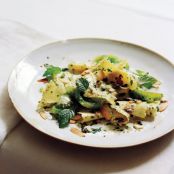 Green Tomatoes with Pasta, Mint, and Toasted Almonds