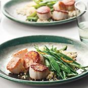 Seared Scallops With Snow Peas and Orange